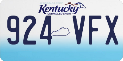 KY license plate 924VFX