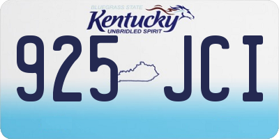 KY license plate 925JCI