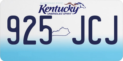 KY license plate 925JCJ