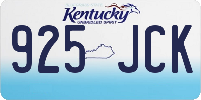 KY license plate 925JCK
