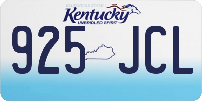 KY license plate 925JCL