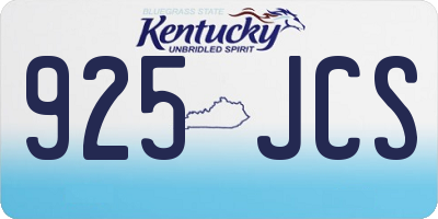 KY license plate 925JCS