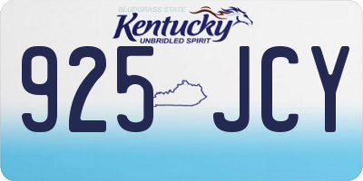 KY license plate 925JCY