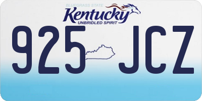 KY license plate 925JCZ