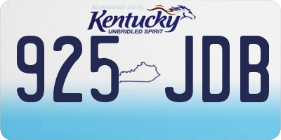 KY license plate 925JDB