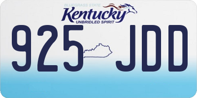 KY license plate 925JDD
