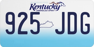 KY license plate 925JDG