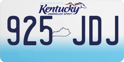 KY license plate 925JDJ