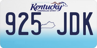 KY license plate 925JDK