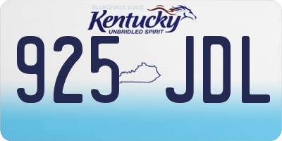 KY license plate 925JDL