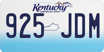 KY license plate 925JDM