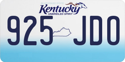 KY license plate 925JDO