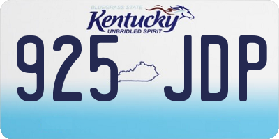 KY license plate 925JDP