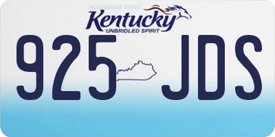KY license plate 925JDS