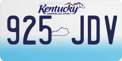 KY license plate 925JDV