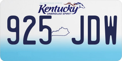 KY license plate 925JDW