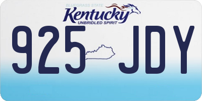 KY license plate 925JDY