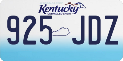 KY license plate 925JDZ