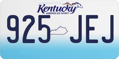 KY license plate 925JEJ