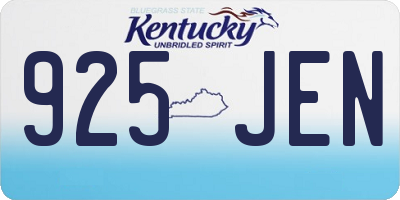 KY license plate 925JEN