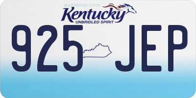 KY license plate 925JEP