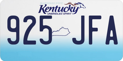 KY license plate 925JFA