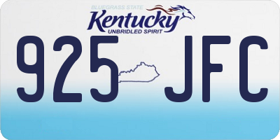 KY license plate 925JFC