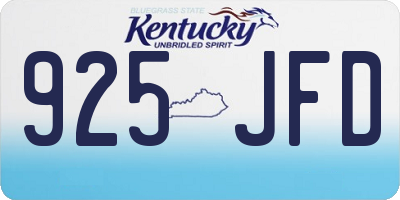 KY license plate 925JFD