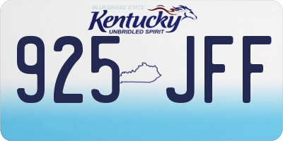 KY license plate 925JFF