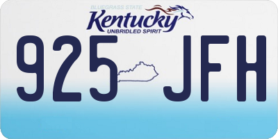 KY license plate 925JFH