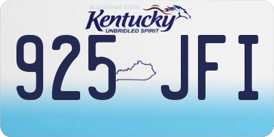 KY license plate 925JFI