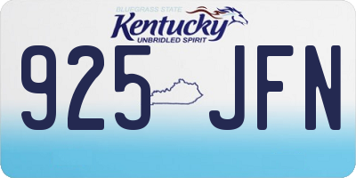 KY license plate 925JFN