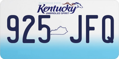 KY license plate 925JFQ