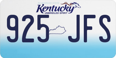 KY license plate 925JFS
