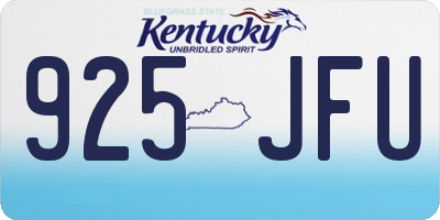 KY license plate 925JFU