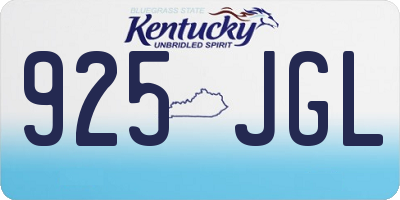 KY license plate 925JGL