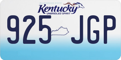 KY license plate 925JGP