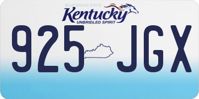 KY license plate 925JGX