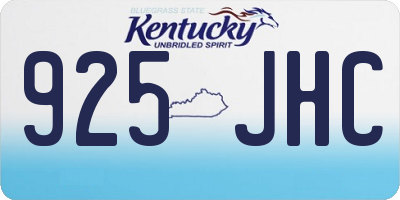 KY license plate 925JHC