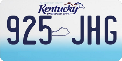KY license plate 925JHG
