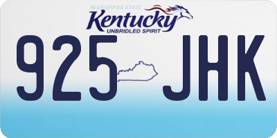 KY license plate 925JHK