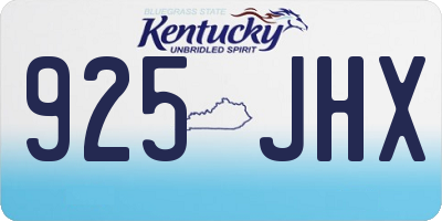 KY license plate 925JHX