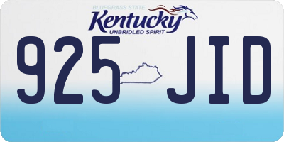 KY license plate 925JID