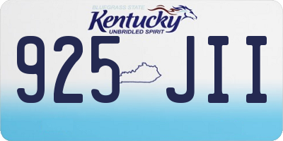 KY license plate 925JII