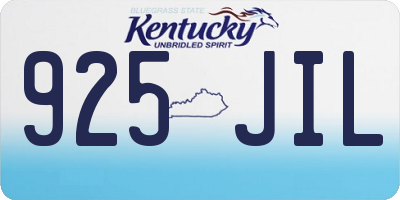 KY license plate 925JIL