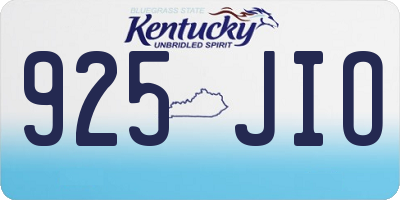 KY license plate 925JIO