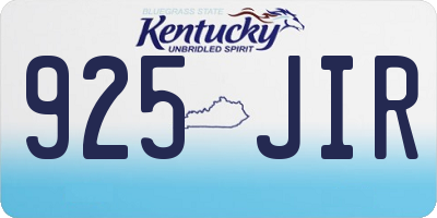 KY license plate 925JIR