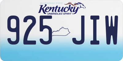 KY license plate 925JIW