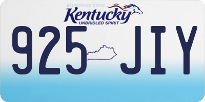 KY license plate 925JIY