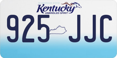 KY license plate 925JJC